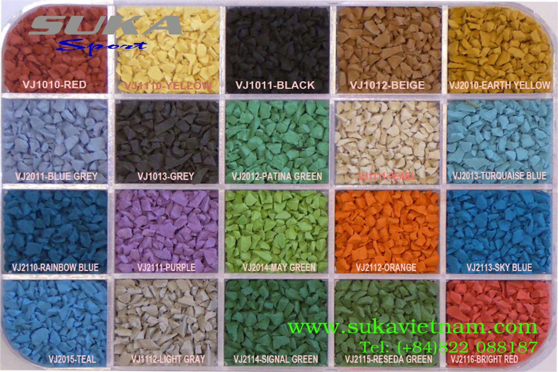 Bảng màu hạt cao su epdm - SuKa EPDM Granules