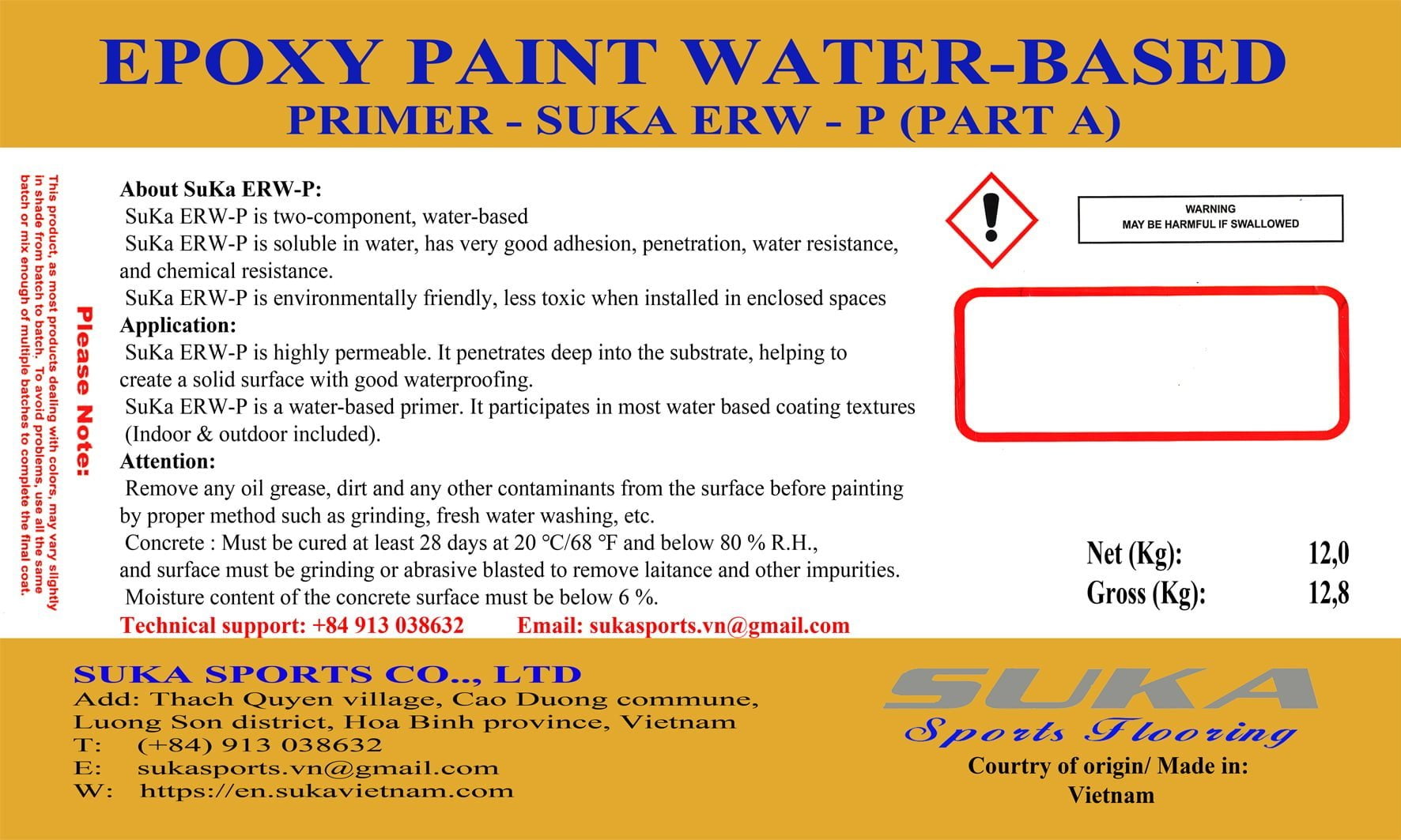 Sơn Epoxy gốc nước - hệ lăn SuKa ERW 103