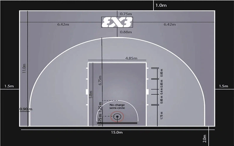 Thiết kế sân bóng rổ 3x3