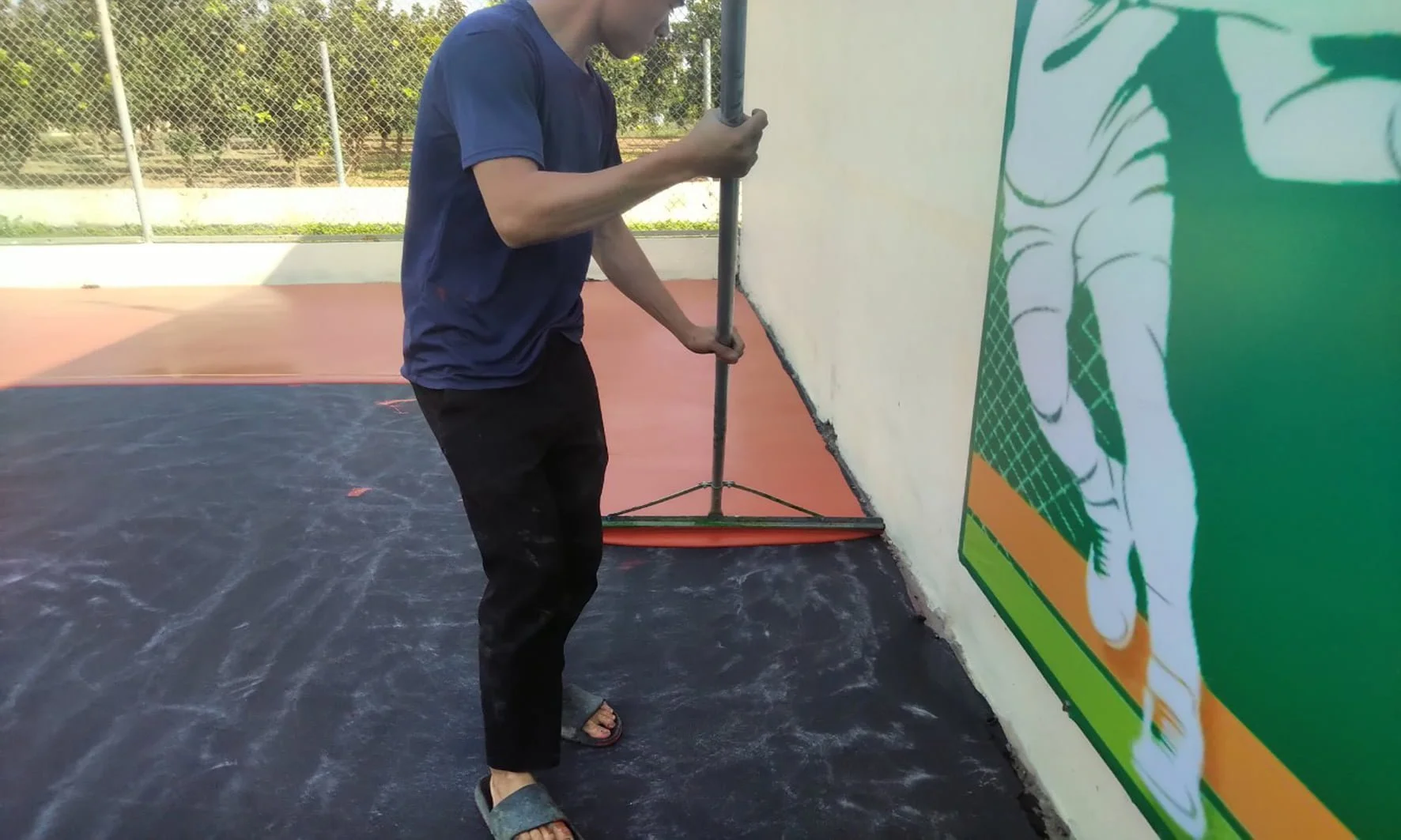 Hương dẫn pha sơn sân tennis