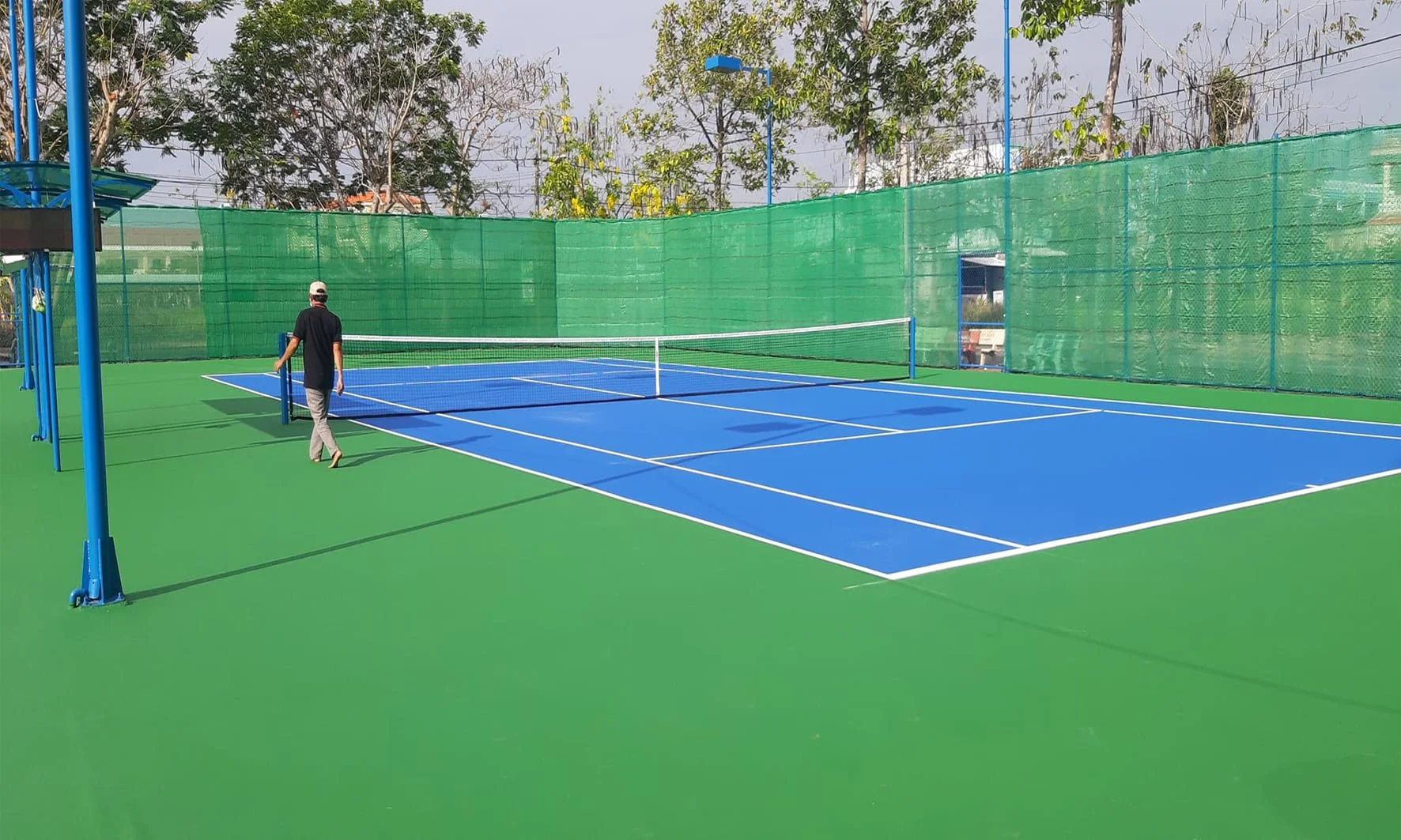 Sơn màu Sân tennis hoàn thiện