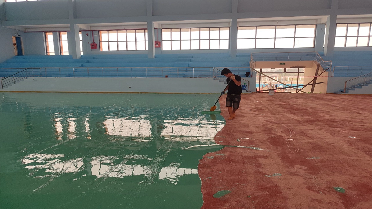 SuKa Việt Nam thi công thảm trải sàn nhà thi đấu tại Quảng Ninh