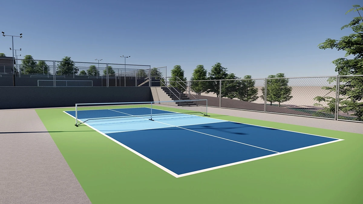 Sân Pickleball ngoài trời cần hệ thống thoát nước tốt