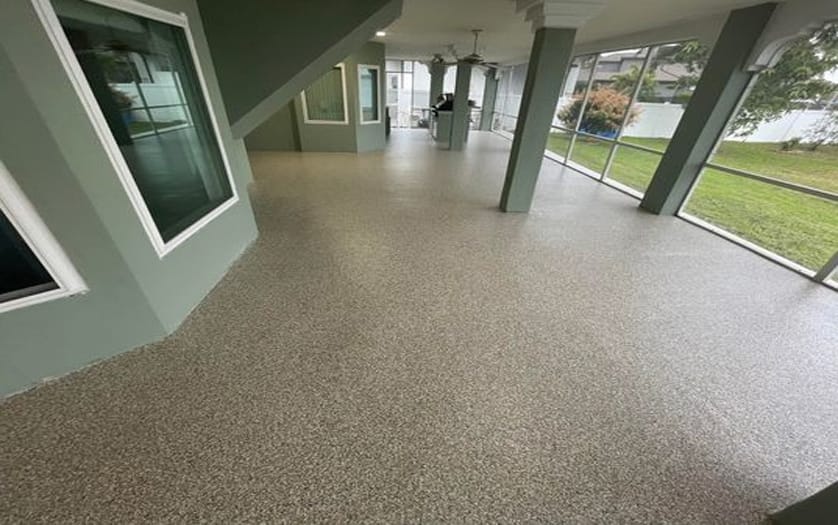 thi công sàn đá sỏi Polymer