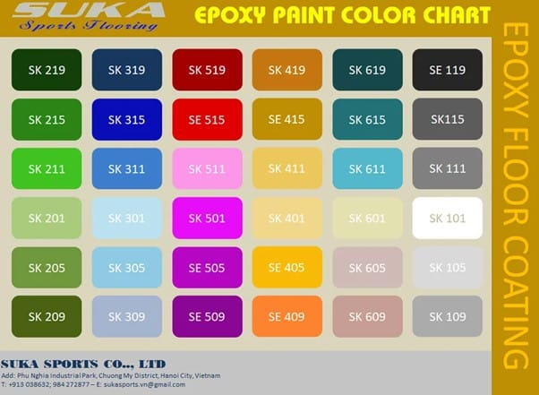 Bảng màu sơn epoxy SuKa