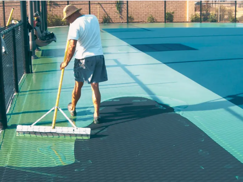 thi công sơn sân tennis 5