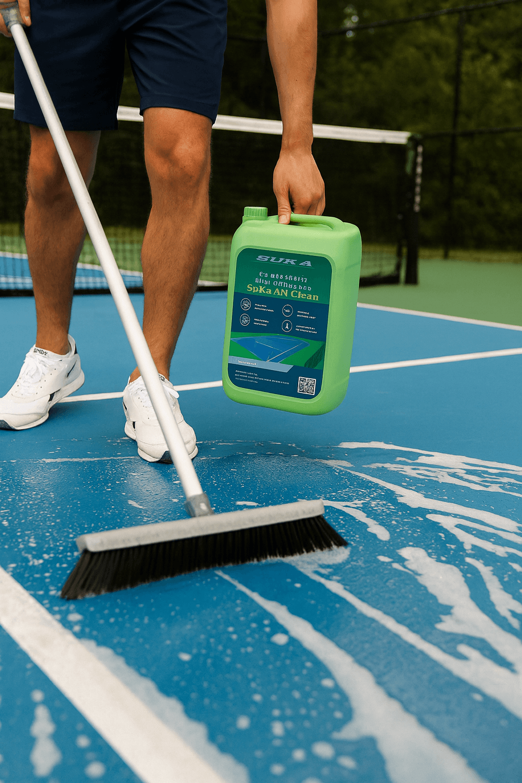 Vệ sinh mặt sân Pickleball, sân tennis