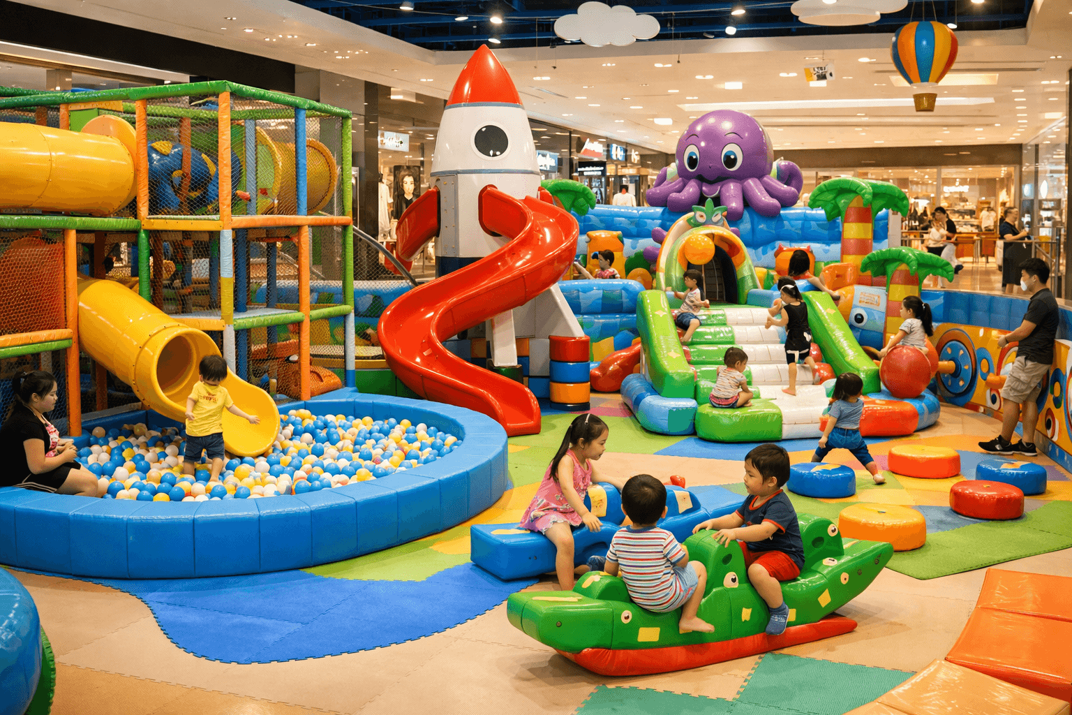 Thi công sân chơi trẻ em tại trung tâm thương mại